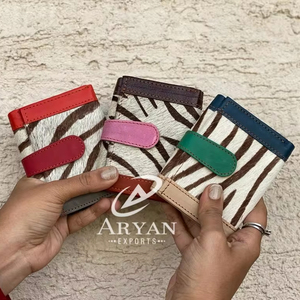 Pochette en cuir de vache portefeuille élégant et décontracté porte-cartes petit porte-monnaie - Product Image 1