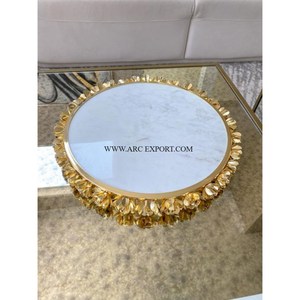 Decoración de mesa de mármol de calidad superior Bandeja para servir alimentos Venta al por mayor Hogar y restaurante Utensilios de cocina Bandeja de comida y postre - Product Image 3