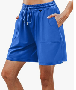Short de survêtement en coton coupe skinny pour femme Short de salon de course athlétique d'été décontracté avec cordon de serrage à la taille et aux poches - Product Image 3