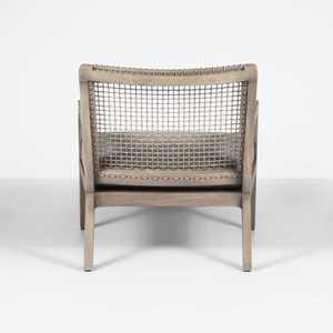 Fauteuil d'extérieur moderne en teck massif de haute qualité avec coussin en corde tressée imperméable pour une utilisation en extérieur - Product Image 6