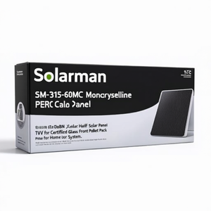 Panneau solaire monocristallin PERC à demi-cellules Solarman SM-315-60MC certifié TUV avec façade en verre, emballé sur palette pour système solaire domestique - Product Image 2
