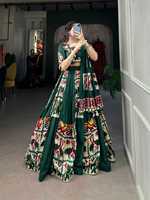 Ensemble Festive Rayon Lehenga avec un superbe style de 6 mètres, Gota Patti Work et une élégante finition en dentelle cauri