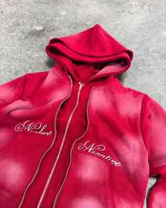 Sweat-shirt à capuche imprimé avec un design délavé, logo de dessin animé blanc, coupe ample, col à capuche, sweat-shirts personnalisés, service OEM - Product Image 3