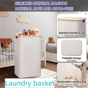 Cesto de <span class=keywords><strong>ropa</strong></span> sucia plegable para el hogar, con tapa, 120L, con bolsa <span class=keywords><strong>extraíble</strong></span>, venta al por mayor - Product Image 2