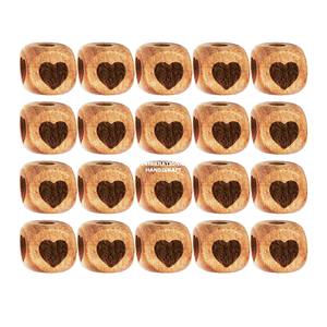 Lot de 4 perles en bois à facettes caramel 20mm en forme et taille de perles en bois colorées personnalisées Livraison rapide depuis l'Inde - Product Image 3