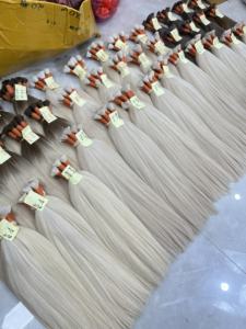 Grosses extensions de cheveux humains couleur blonde couleur en vrac cheveux bruts vietnamiens directement en usine - Product Image 5