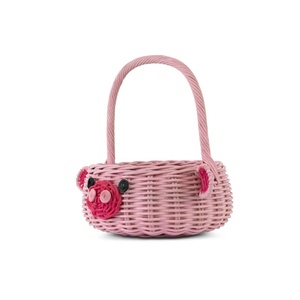 Adorable cesta rosa, cesta de almacenamiento o cesta de picnic para niños con asa respetuosa con el medio ambiente precio barato - Product Image 5