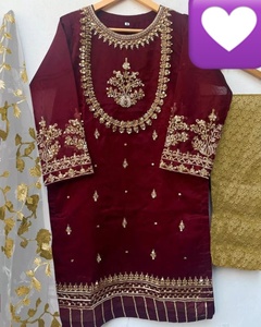 2023อินเดียคอลเลกชันล่าสุดผ้าโปร่งปักลายซาลวาร์ Kameez กระจกหนักสำหรับงานแต่งงานงานปาร์ตี้ - Product Image 2