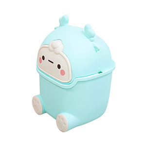 Premium Cute Cartoon Mini Desktop Trash Can with Swing Lid Small <b>Plastic</b> Waste Basket Dinosaur <b>Dustbin</b> for Office Vanity Bedside - Product Image 5