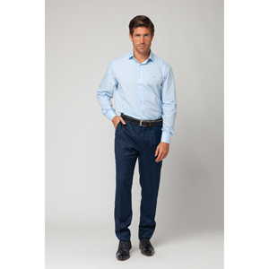 Men's Slim Fit 100% Cotton Dress Shirt Exclusive Embroidery Light Blue <strong>Button</strong>-<strong>Up</strong> Collar Casual <strong>Style</strong> ODM Supply Size S - Product Image 1