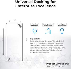 Base Thunderbolt 4 para <span class=keywords><strong>ThinkPad</strong></span> (40B00300US) |   Base de Conexión de Alta Potencia de 300W con Interfaz Tipo C para 2.0, Disponible en Stock - Product Image 5