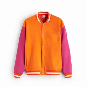 Oem Custom Winter Coated Wool Embroidery Mens <b>Fleece</b> Letter Bomber Baseball Varsity <b>Jacket</b> with Front Logo - Product Image 1