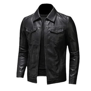 Wholesale Fashion <b>Men</b> <b>Leather</b> <b>Jacket</b> Fashion <b>Men</b> PU <b>Leather</b> <b>Jacket</b> High Quality <b>Leather</b> <b>Men</b> <b>Jacket</b> - Product Image 1