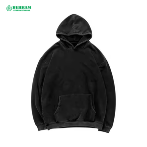Nouvel Arrivage Sweat à Capuche Unisexe Épais 500 GSM Délavé à l'Acide Épaules Tombantes 100% Coton Molleton/French Terry - Product Image 1