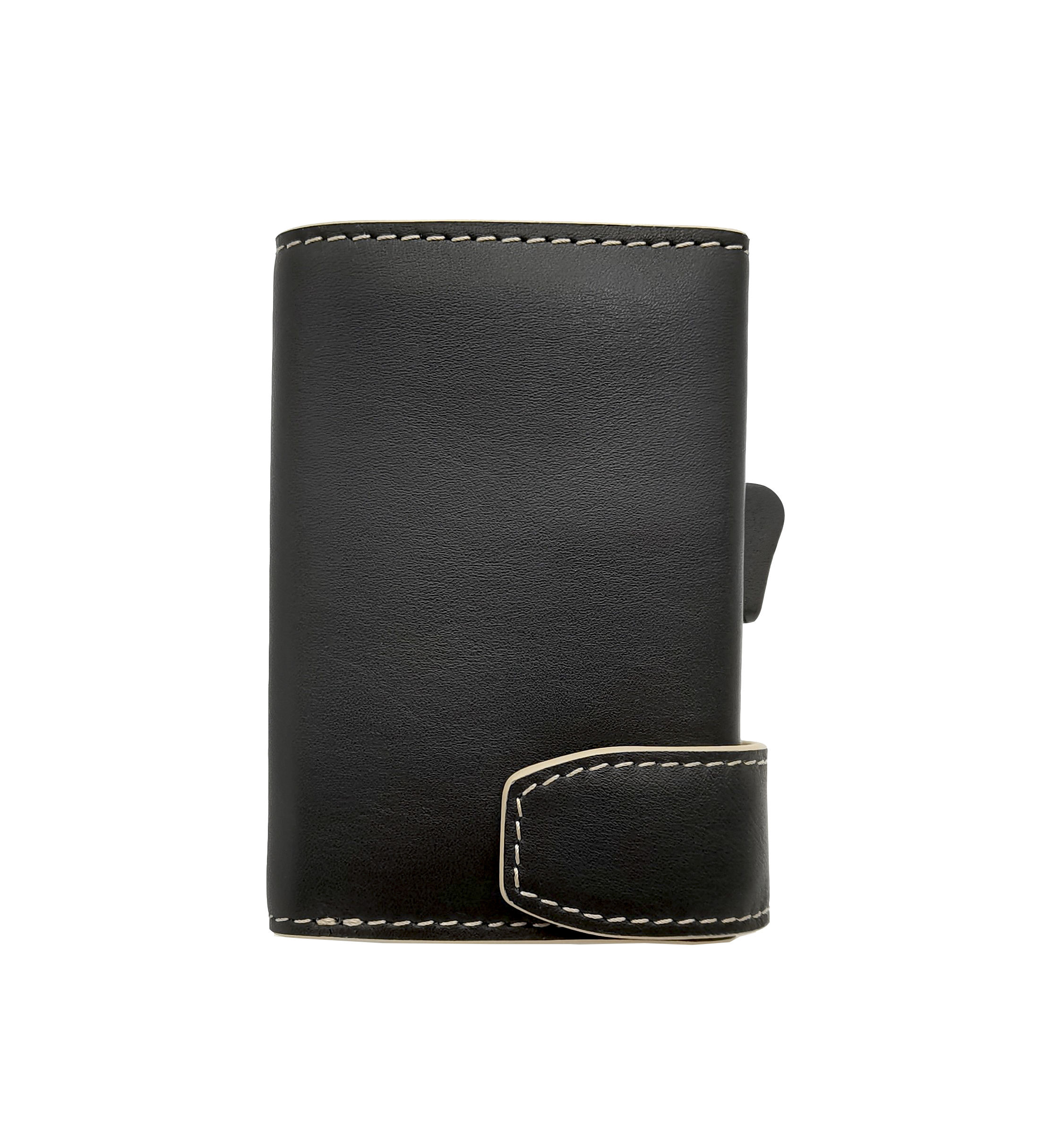 สีดำด้วยการเย็บสีเบจ