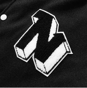 Veste universitaire vierge de créateur OEM avec logo personnalisé pour hommes veste universitaire pour hommes Streetwear avec écusson en chenille veste universitaire Letterman de baseball en cuir - Product Image 5