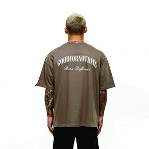 Camiseta personalizada de alta calidad para hombre, camiseta de talla grande con cuello simulado, 100% algodón, peso pesado, camiseta en blanco de lujo con hombros caídos para hombre - Product Image 5