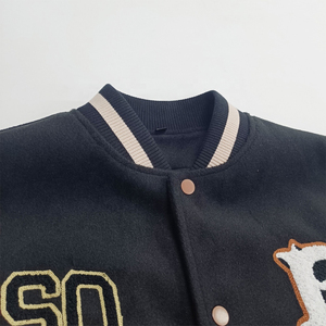 Blouson d'aviateur pour hommes de qualité personnalisée Blouson universitaire Letterman de baseball à broderie en chenille - Product Image 5