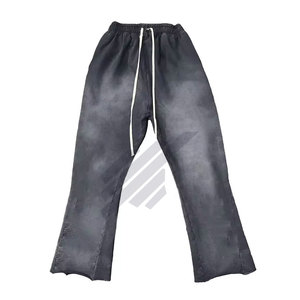 Pantalon décontracté délavé à l'acide pour hommes de la meilleure qualité 100% coton pantalon à quantité minimale de commande basse en toile légère et écologique - Product Image 2