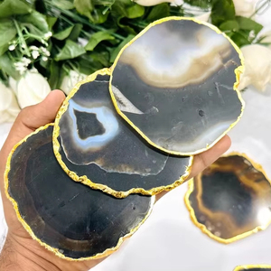 Premium Wood Resin <b>Coasters</b> Glossy Finish Eco-Friendly Classic Heavyweight Natural Drink Pads <b>Table</b> Protection Luxury Home Decor - Product Image 1