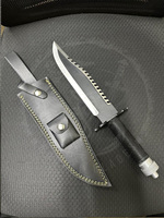 Couteau Rambo artisanal en acier inoxydable 440c avec lame en métal et étui en cuir pour le camping, la survie et la chasse, couteau de camping Bowie