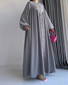 <span class=keywords><strong>Vestidos</strong></span> modestos para <span class=keywords><strong>mujer</strong></span> Arabia Saudita túnica larga botón Islam <span class=keywords><strong>vestidos</strong></span> Ramadán Marruecos Dubai Eid musulmán Abayas Kaftan - Product Image 4