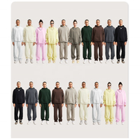 Ensemble de sweat à capuche chaud d'hiver avec fermeture à glissière en polaire brodée pour vêtements de sport Styled as Mens Track Suit