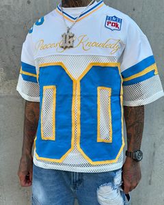 เสื้อฟุตบอลโพลีเอสเตอร์ทรงโอเวอร์ไซส์พิมพ์ลายฤดูร้อนคุณภาพสูงระบายอากาศได้ดีแบบยูนิเซ็กซ์ ผลิตตามสั่ง (OEM)  ลายแบบอเมริกันย้อนยุค  พร้อมลายพิมพ์แบบรีดร้อน - Product Image 5