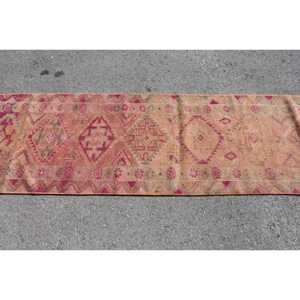 2.6x11.2 ft Rug, <b>Runner</b> Vintage Rug, <b>Red</b> Herki Floral Rug - Product Image 4