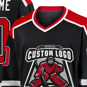 Logotipo del equipo Sublimación completa Uniformes de hockey Malla Secado rápido Hockey sobre hielo Jersey Rayas Manga larga Hombres - Product Image 5