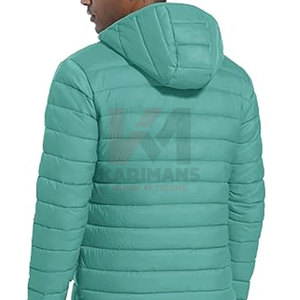 Veste matelassée pour homme Manteau léger et isolé à capuche pour l'automne, l'hiver et l'extérieur Vêtements de couleur personnalisés Impression bouffante - Product Image 2