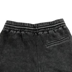 กางเกงขาสั้นผ้ายืดเอวสูงสำหรับผู้ชายกางเกงขาสั้นผ้ายืดเอวสูงฟอกสีฤดูร้อน - Product Image 4