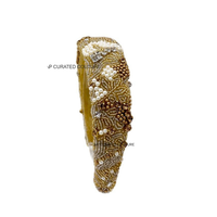 Bandeau en strass baroque perlé fait à la main bandes de cheveux de couleur unie pour femmes filles accessoires de cheveux de fête élégants pour vêtements de fête