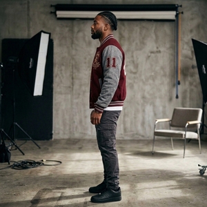 Product Name Custom Burgundy Wool Body Gray Sleeve <b>Letterman</b> <b>Jacket</b> Men's Embroidered Patch College Style Bomber <b>Jacket</b> OEM - Product Image 3