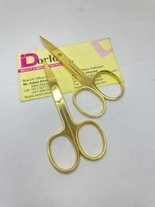 Ciseaux à sourcils professionnels plaqués or étiquette personnalisée petits ciseaux en acier inoxydable ciseaux de beauté sourcils ciseaux de coupe de cheveux - Product Image 4