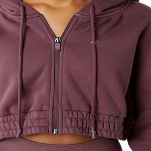 Crop Hoodies Coton Polyester Sweat à capuche avec capuche pour l'hiver 2025 Femmes Premium Tricoté Qualité Pull Streetwear - Product Image 4