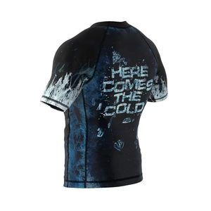 Alta calidad MMA BJJ Jiu Jitsu Rash Guard Media manga Sublimación personalizada Rendimiento Desgaste con opción de bajo costo UPF50 - Product Image 4