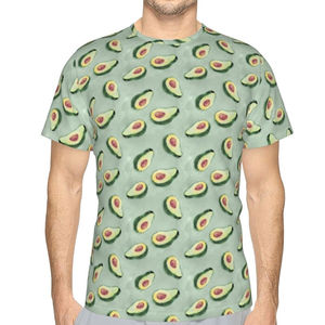 Camiseta de manga corta para hombre de alta calidad Estampado de adicto al aguacate en poliéster divertido Estilo de calle de impresión digital - Product Image 1