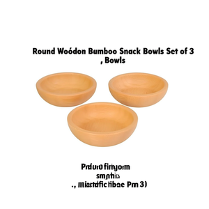ชุดชามขนมไม้ไผ่ทรงกลม 3 ใบ - Product Image 3