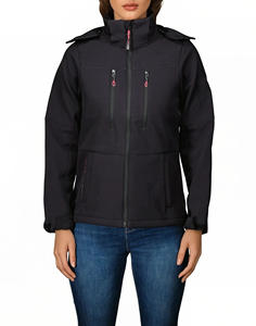 Veste Softshell à Capuche pour Femme, Col Montant Zippé, Vêtement de Voyage, Personnalisable, Coupe-Vent, Confortable et Respirante, Vente en Gros - Product Image 1