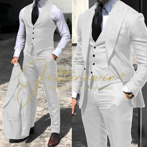 Traje Formal Clásico Negro para Hombre, Conjunto de 3 Piezas, Chaqueta, Pantalones y Chaleco, Microfibra y Poliéster, Tallas Estándar/Personalizadas para Novios - Product Image 2