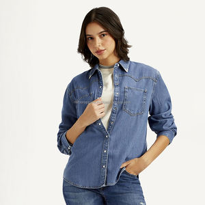 Nardon Apparel 2025 New Hot Sale Top Quality <b>Shirt</b> for Sale Denim <b>Shirts</b> Made in Casual Denim <b>Shirts</b> for <b>Women</b> Stylish Denim - Product Image 1