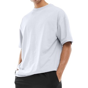 Camiseta de manga corta de gran tamaño para hombre, Camiseta deportiva clásica 2025 de algodón, camiseta informal holgada de cuello redondo grande para Fitness 100% - Product Image 3