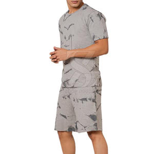 Venta al por mayor de camisetas y pantalones cortos para correr personalizados para hombre, conjuntos de camisetas y pantalones cortos con contraste de colores - Product Image 3