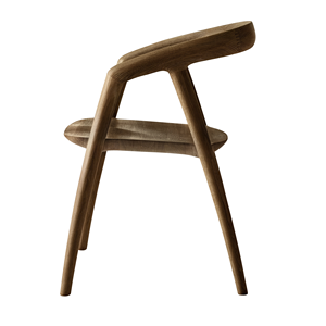 Silla de Comedor Moderna de Madera Maciza, Diseño Minimalista, Respaldo Curvo Ergonómico para Hogar, Restaurante, Cafetería, Hotel - Product Image 3