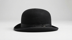 Black Wool Bowler <b>Hat</b> Round Top Dress Cap Ribbon <b>Band</b> Unisex Formal Events Costume Everyday Wear Wholesale Custom Logo - Product Image 4