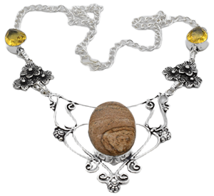 Bracelet en laiton ajustable unisexe vintage tendance Assortiment de pierres précieuses jaspe citrine cristal naturel 40 pièces plaqué argent - Product Image 2