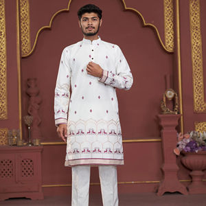 CERF JAQCUARD JARI N VIN PREMIUM KURTA ALLOVER BUTTA KURTA - Product Image 1