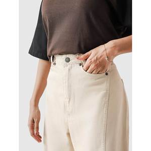 Pantalones Cargo de Lona de Cintura Alta Utility V1, Transpirables, Color Crema - Product Image 3