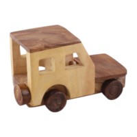 Juguete Esencial de Madera Maciza Hecho a Mano con Ruedas Totalmente Móviles, Diseño de Cabina con Techo Abierto, Ecológico, Regalo Montessori para Niños de Todas las Edades